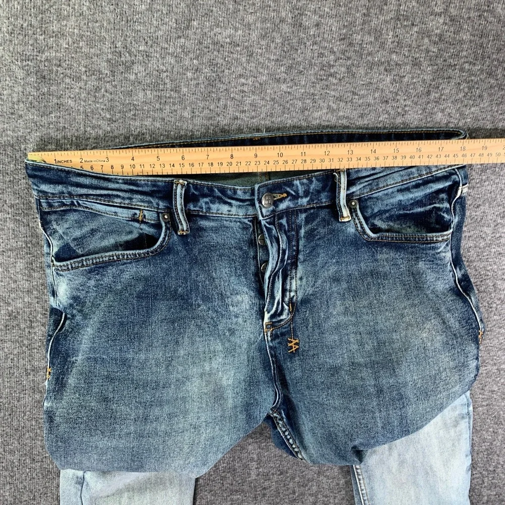 Ksubi Jeans Men 36x32 Van Winkle Denim Blue Fashion Button Fly